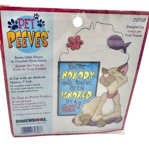 Pet Peeves Counted Cross Stitch Kit "Ignored By Cat" Design By Todd Trainer 7x5